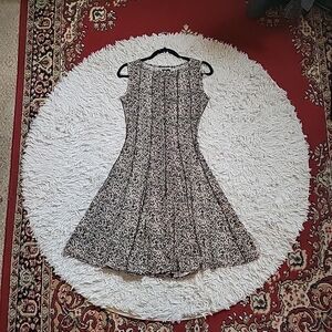 Vintage Leopard Print Dress Haani Petite Size PS Small Raised Seams Sleeveless ✨